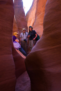 Alice and Family in Spooky Slot Canyon